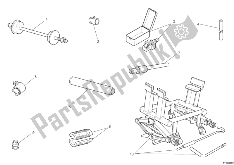 Alle onderdelen voor de Werkplaats Service Tools, Frame van de Ducati Monster 659 Australia 2012